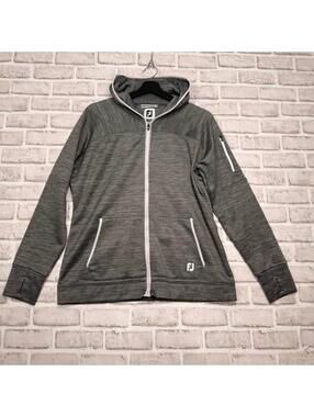 FootJoy Full Zip Hooded Fleece Jacket Women's L Gray